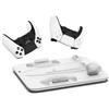 Generic Supporto di raffreddamento con stazione di ricarica del controller per PS5 Slim, base multifunzionale per la dissipazione del calore con supporto per le cuffie (Nero)