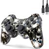TUOZHE Wireless Controller for PS3 High Performance Double Shock Gamepad Joystick Remote Compatible with Play station 3 (Black Ghost)