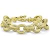 Bling Jewelry Dichiarazione Di Moda Chunky Texture Grande Ovale A Maglie Intrecciate Bracciale Placcato Oro Opaco Per Le Donne Chiusura A Ginocchiera