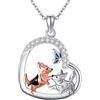 HUKKUN Corgi Collana in argento 925 Corgi Ciondolo Collana Cani Corgi Gioielli Corgi Regali per le Donne, Argento sterling