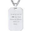U7 Collana Uomo Personalizzata Piastrina Ottangonale Acciaio Inox