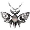 Alchemy Gothic Lunar Moth Unisex Collana nero/argento peltro