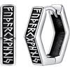 FaithHeart Uomo Donna Orecchini Cerchio di Rune Vichinghe Rune Celtiche Orecchini Cerchio Argento 925 / Acciaio Inox Antiallergico con Onice Gioielli Amuleto Nordico