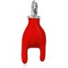 gioiellitaly Ciondolo portafortuna scaramantico mano corna uomo pendente argento 925 smalto rosso argento 925 smalto a fuoco gioiello uomo ragazzo scaramanzia lunghezza cm 2 circa