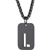 Richsteel Collana con Ciondolo a Forma di Lettera A-Z 26 Personalizzabile con Lettera dell'Alfabeto con Catena di Grano Resziabile Placcato Oro/Nero e Acciaio Inossidabile Gioielli Unisex