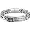 Wamantic Bracciale Uomo Personalizzato in Acciaio - Bracciale con Foto o Nome Inciso, Bracciali Coppia Fidanzati, Regalo Natale 2025 per Lui, Regali di Natale Personalizzati (Argento-18cm)