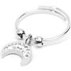 Generico Anello in acciaio Silver 316L 18AN071 Marlù da donna con Mezza Luna