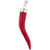 gioiellitaly Ciondolo Cornetto portafortuna in corallo rosso del Mediterraneo e argento 925 ciondolo uomo donna unisex corallo vero lunghezza 4 cm circa