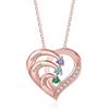 Jeweidea Collana Personalizzata con Nome in Argento Sterling 925 per Donna Collana Cuore con Pendente Inciso con Pietra Natale Regalo per Mamma, Nonna, Natale Festa della Mamma (Oro rosa-3)