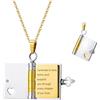 ZqlDDayUP Collana con messaggio segreto personalizzato Collana con ciondolo a forma di libro personalizzato Ciondolo a forma di libro apribile a più strati con 6 pagine di informazioni incise