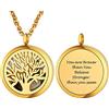 PROSTEEL Ciondolo con Foto Personalizzata in Acciaio Inossidabile Oro Albero della Vita Collana Uomo Donna Collana Foto Personalizzata