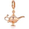 NewL Charms - Ciondolo a forma di lampada di Aladdin, in argento 925, compatibile con braccialetti in argento, design magico di colore rosa