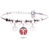 Enrico Coveri Bracciale Donna Pendenti Coccinella,Braccialetto Silver in Acciaio Pendenti