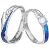 Homxi Fedi Nuziali Incisione,Anello Donna Uomo Argento 925 Fidanzamento,Anello Donna Fidanzto Regolabile Rotondo con Zirconia Cubica Anello Argento