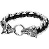 OIDEA Bracciale Braccialetto Uomo Bracciale Catena in Acciaio Inox Collegamento Doppia Testa di Drago Argento