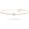 Enrico Coveri Bracciale Donna Tennis Brillanti Pietra Cuore,Braccialetto in Acciaio Gold Gemma di Brillantini