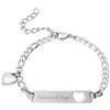 Gravado Braccialetto da Donna in Acciaio Inox con Incisione Testimone di Nozze, Accessori per Lei, Idea Regalo Matrimonio