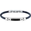 Morellato Bracciale Uomo Acciaio Pelle Moody Collezione SQH61, Lega di acciaio