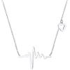 Richsteel Collana con Battito Cardiaco Collana da Donna in Acciaio Inossidabile con Ciondolo Stetoscopio Collana con Stetoscopio Medico con Confezione Regalo per Uomo e Donne