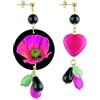 IN LEBOLE Orecchini Mix & Match Circle Piccolo Papavero Rosso