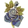 JINZIJINYU spilla da donna Spilla per bouquet esagerata spilla per fiori di grandi dimensioni corpetto di fiori con strass accessori decorativi per abiti di grandi dimensioni blu
