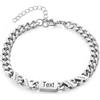 Amsgedhie Bracciale Personalizzato da Uomo con Nome e Catena Cubana Regolabile in Acciaio Inossidabile - Regalo per Papà, Nonno, Amici per Festa del Papà San Valentino