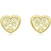 Carissima Orecchini a lobo cuore e fiore 8 x 7 mm da donna in oro giallo 9 ct