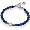 gioiellitaly Bracciale uomo Argento 925 palline sfere colorate tifoso nero azzurro blu pallone calcio gioiello ragazzo uomo sportivo