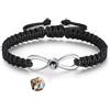 Glooraca Braccialetti con foto personalizzate con foto all'interno, braccialetto con immagine personalizzata per ragazze e ragazzi, regali fotografici personalizzati per uomini e donne (Nero-1)