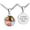 GBTROEY Collana Con Foto Personalizzata Ciondolo Rotondo in Acciaio Inossidabile Testo Inciso Collana Con Foto Gioielli Personalizzati Regalo Catene Commemorative