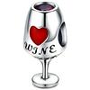 Yashuo braccialetti originale argento Sterling cappelli chef bicchieri charm Pandora,colore: Charm rosso