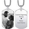 INBLUE Collana con Ciondolo Personalizzato Etichetta per Cani Data/Testo/Foto Collana in Acciaio Inossidabile per Uomo Donna Ragazzi Ragazze Bundle Catena Regolabile, Portachiavi, Silenziatore