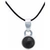 mantraroma Collana con ciondolo in argento 925 con onice e pietra nera, ciondolo con pietra preziosa, collana da donna in argento sterling, ciondolo regalo