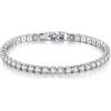 OBCPD 925 Argento 4mm Moissanite Gemstone Bracciale Bracciale Nuziale Gioielli