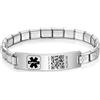 Theluckytag Braccialetti medici aggiornati con codice QR per uomo e donna, bracciale di allerta medica ID - Argento sterling, taglia piccola, 17,8-22,9 cm - Più spazio per informazioni mediche di