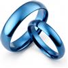 GEMINI - Set di fedi nuziali in titanio, personalizzabili, con scritta in elfico, per lui e per lei, ideali per promessa di matrimonio, a cupola, lucide, colore: blu