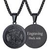 FaithHeart Medaglia Arcangelo Collana San Michele Ciondolo San Michele Guardiano Personalizzabile Acciaio Inossidabile/Oro/Nero con Catena 55+5 cm Gioielli Religiosi per Uomo Donna