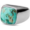 Lucleon by Trendhim Anello da uomo | Anello con sigillo Len in acciaio inox con design Chrysokoll Gravel | Design danese | Gioielli da uomo espressivi per tutti i giorni e le occasioni, 55mm, Metallo