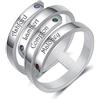 kaululu Anello Donna Personalizzato con Nome Incisione Anelli Croce in Acciaio inossidabile per Famiglia Bff Sorella Madre Personalizzabile Regalo Compleanno per Mamma (#4 Names)