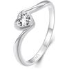 ZUOHUI Anello con moissanite a forma di cuore in argento sterling 925 - Fede nuziale impilabile for donna | Elegante anello di fidanzamento e promessa (misura 7 e 8)(7)