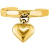Jewelry Affairs Anello da piede regolabile in oro giallo 14 carati con pendente a forma di cuore