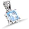HIMALYA QUARTZ Collana con ciondolo in argento sterling 925 con pietra preziosa naturale topazio azzurro cielo, per lei, forma quadrata, sfaccettata, 5 mm, ciondolo in topazio azzurro cielo SP22-92-24-Argento