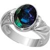 Mtrolls Anello regolabile in argento con alessandrite da 6,25 Ratti da 5,00 carati che cambia colore, qualità AAA, eccellente pietra brillante per uomini e donne, S (GGTL Lab - certificato), piccolo,