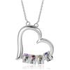 kaululu Collana Personalizzata Collana con Nome di bambini per la mamma Collana con cuore Argento Ciondolo Collana madre dalla figlia Regali di compleanno per la festa della mamma