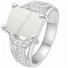 AKSHITA GEMS Anello Panchdhatu placcato in argento placcato argento con opale bianco australiano da 10,00 carati certificato A+ di qualità A+ per uomo e donna, Metallo, Opale