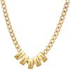 Ashleymade Collana Uomo Personalizzata con Nome Catena Cubana in Acciaio Inossidabile 60+5 cm Collana con Incisione per Papà Marito Fidanzato Regalo Natale Festa del Papà (oro-5)