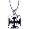 Vnox Acciaio inossidabile degli uomini la collana del pendente Templari Croce d'argento nero,catena libera