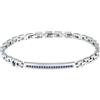 Maserati Bracciale Uomo in Acciaio, Cristalli Blu, Collezione ICONIC - JM424AVD61