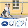 Duckygoo Runner per cani da cortile, doppio sistema di assorbimento degli urti, per cani di grossa taglia, cavo resistente da 15 m con cavi da 3 m, per cani fino a 113,4 kg, zipline aerea per esterni