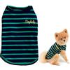 SMALLLEE_LUCKY_STORE Camicie da campo per cani di piccola taglia per cani Chihuahua Vestiti a righe Gilet Doggy Camicie Abbigliamento Pet Tank Top Verde L